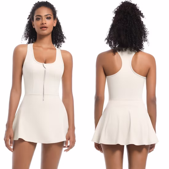 Ladies Night Dresses with Patched Embroidery at Front Chest