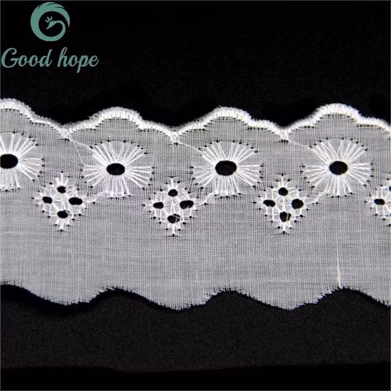 Customized Dyeing Polyester Cotton Embroidery Lace Fabric Swiss Bridal Fashion Design Tc Gpo Lace for Garment Fashion Clothing Accessories