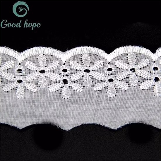 China Lace Factory New Design Flower Pattern Embroidery Tc Lace Bridal Eyelet Polyester Lace Fabric Textile Lace for Garment Accessories