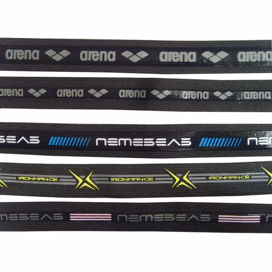 Customized Logo 38mm Polyester Strap Elastic Band Woven Printed Webbing