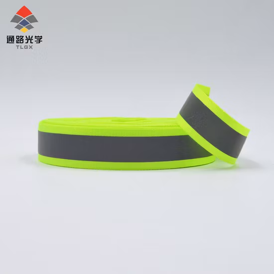 Night Running Orange Color Reflective Stripe Elastic Webbing